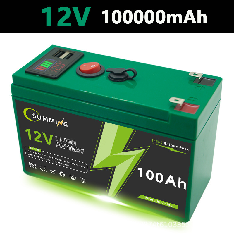12V150Ah 充電式バッテリー、USB 電源ディスプレイポート付き、多目的バックアップリチウム電池|undefined
