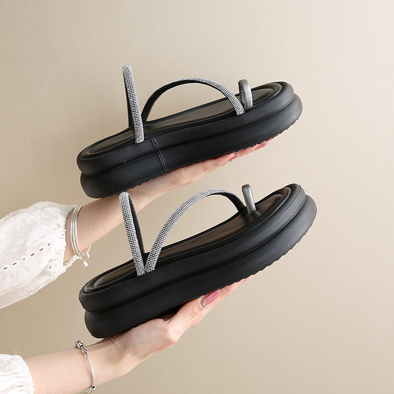 Sandali con punta piatta e strass Teh3812 per donna, estate 2025, design di alta moda all'aperto_voghion.com