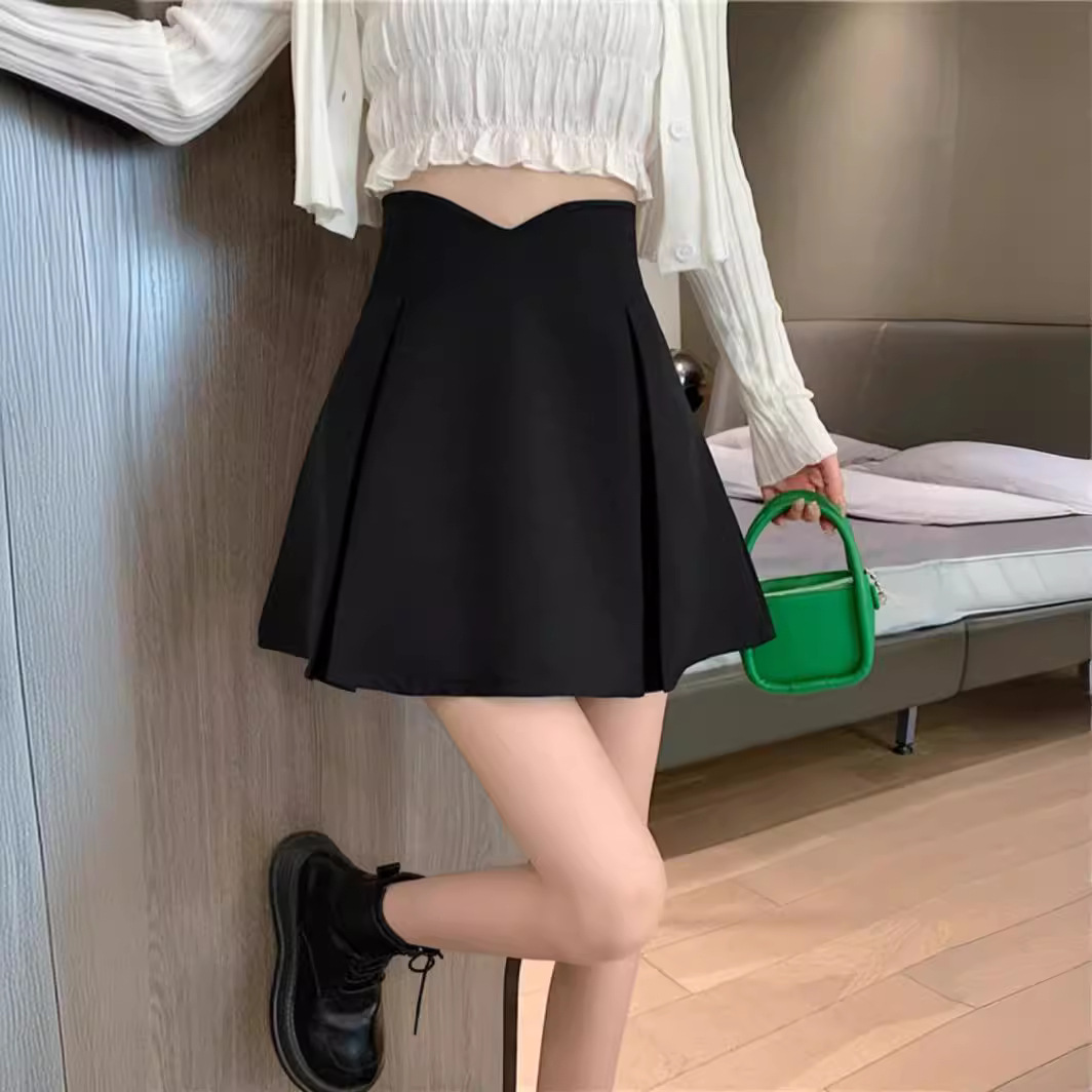 Women's Skirt 2024 Summer New Design Sense Fishbone Skirt High Waist Slimming A- Line Skirt Fashionable Korean Style Hip Skirt