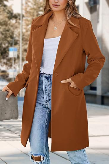 Damen Wollmantel Für Herbst Und Winter Cardigan Mit Einem Knopf_voghion.com