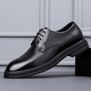 Best Man Gentleman Men's Business Dress Leather Shoes Men's Soft Leather Wedding Groom British Men's Shoes Soft Sole Spring and Autumn Casual Shoes