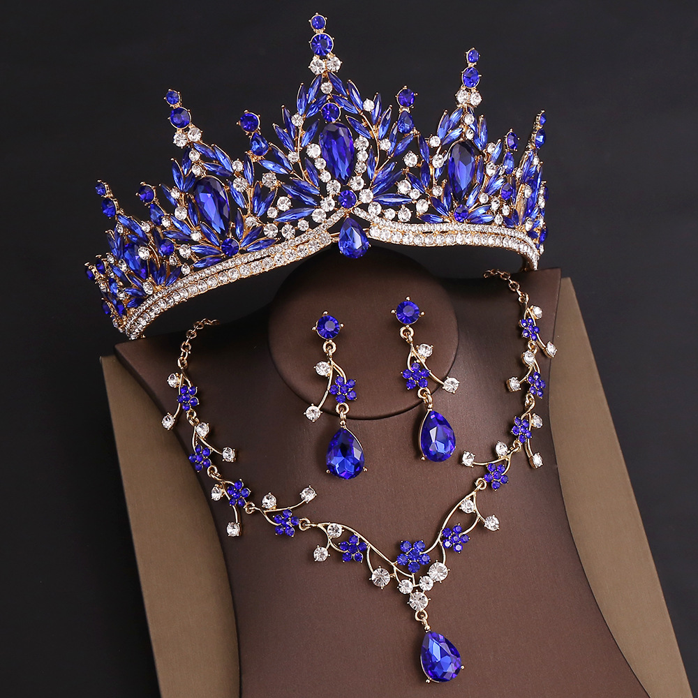 新娘水晶项链皇冠三件套