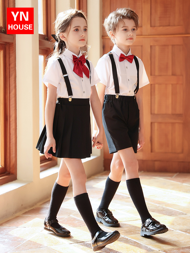 Trajes de coro para niños, trajes de actuación, vestidos de estilo británico para escuelas primarias y secundarias, trajes de actuación para niños y niñas, trajes de babero