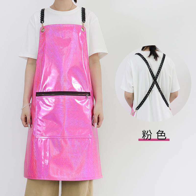 Transfronterizo Amazon nuevo delantal PU de color fantasma impermeable pintura de arte barbero ropa de trabajo cocina delantal doméstico