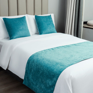 [Processing and Customization] Hotel Bedside Towels and Linen Sets Chenille Fabric Pillows and Bed Flag Sets Hotel Sets