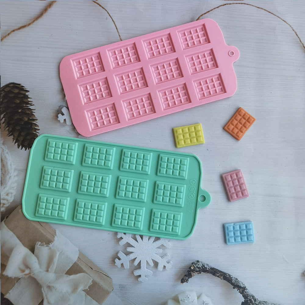 Silicone 12 torta de chocolate waffle chocolate molde de silicona molde de postre utensilios de cocina para hornear harina de arroz