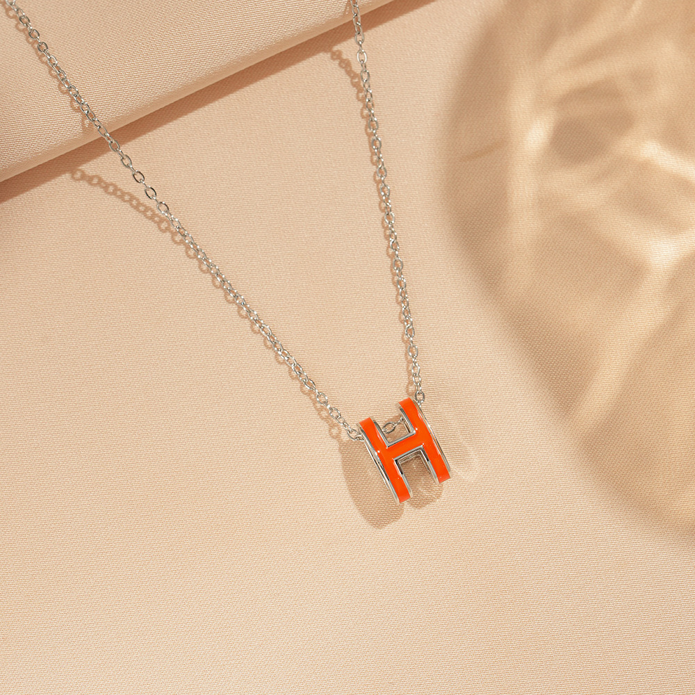 Steel orange necklace