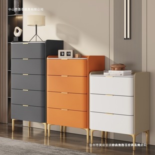 2I Italian Light Luxury Slate Solid Wood Chest of Drawers Modern Simple Drawer Storage Cabinet Chest of Drawers Storage Cabinet Living Room Bedroom