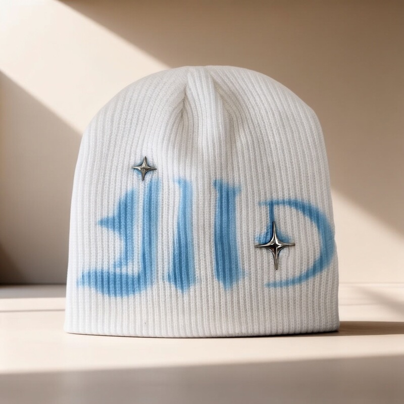 New autumn and winter letter-printed knitted woolen beanie for men and women, sweet and cool style, European and American cold-proof, warm, ear-protecting trendy hat New autumn and winter letter-printed knitted woolen beanie for men and women, sweet and cool style, European and American cold-proof, warm, ear-protecting trendy hat