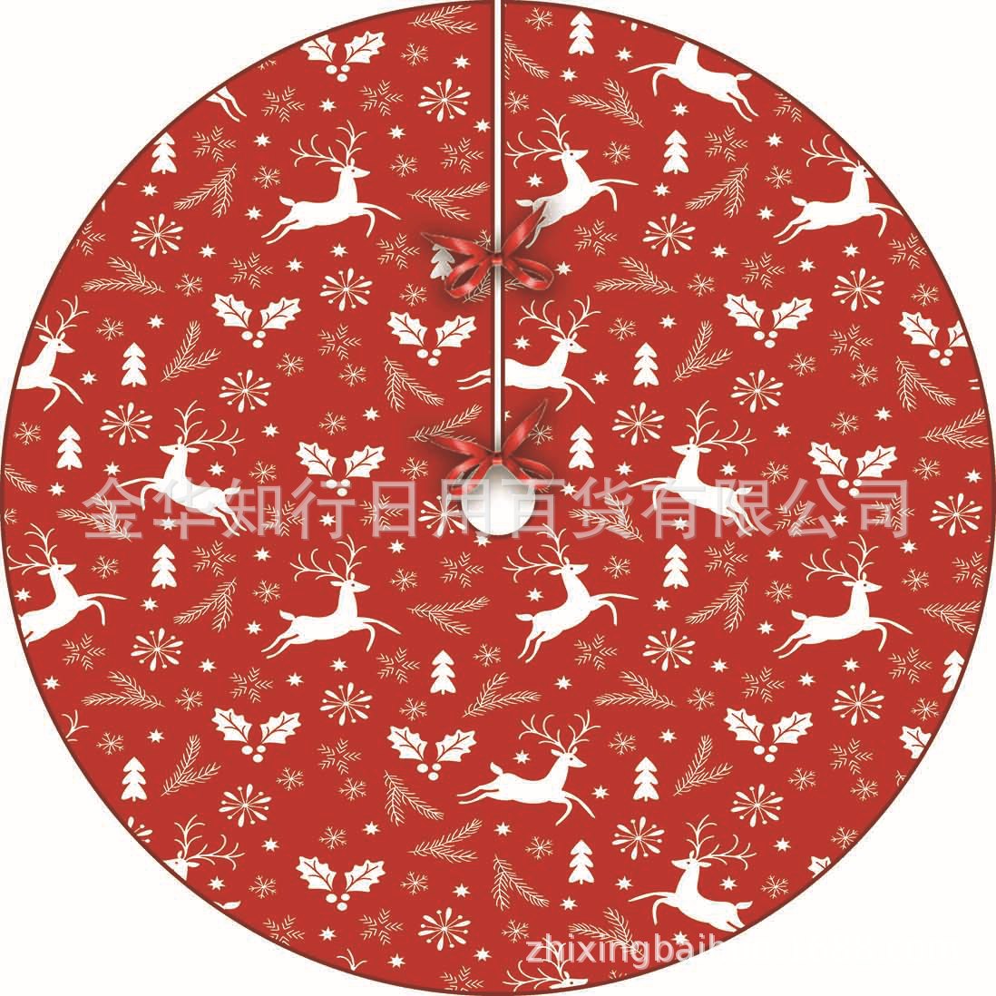 Nueva falda de árbol de Navidad FIESTA DE Navidad copo de nieve muñeco de nieve alce impreso franela árbol de Navidad diseño inferior alfombra de piso