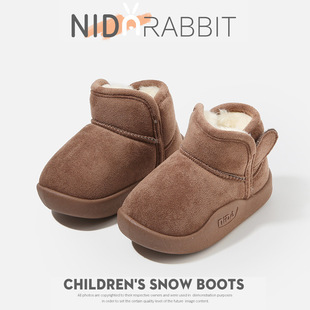 Children's Snow Boots Girls fleece-lined Thickened Boys Snow Cotton Children 2024 New Winter Big Cotton Shoes for Boys