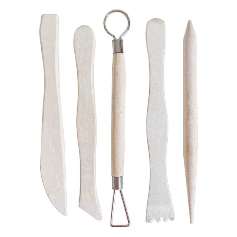 Керамика из пяти частей глиняная скульптура Инструмент пустой нож глиняный инструмент для скульптуры мягкий керамический нож для скульптуры деревянный глиняный нож из 5 предметов DIY
