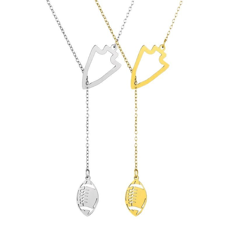 Halskette aus Edelstahl mit American-Football-Motiv, hohl, Sportmotiv, farbecht, Geschenk für Jungen_voghion.com