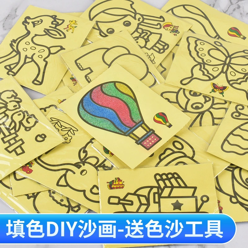 Рисование песком для детского сада, учеников начальной школы, сделай сам, цветной песок, раскраска, раскраска, скретч-картина, раскраска для начинающих, доставка бумаги для рисования AliExpress
