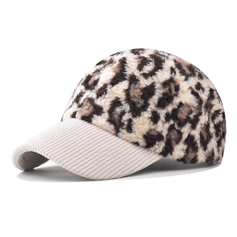 Cruzar la frontera nueva Polka Dot PANA leopardo gorra de béisbol al aire libre caliente de pana alcanzó la gorra al por mayor image 1