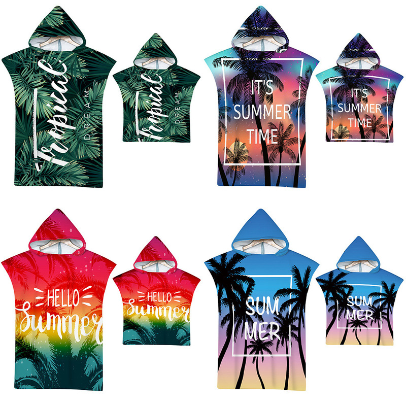 Factory Direct supply Beach surfing towel cloak beach towel quick-drying bathrobe towel mobile dressing room microfiber