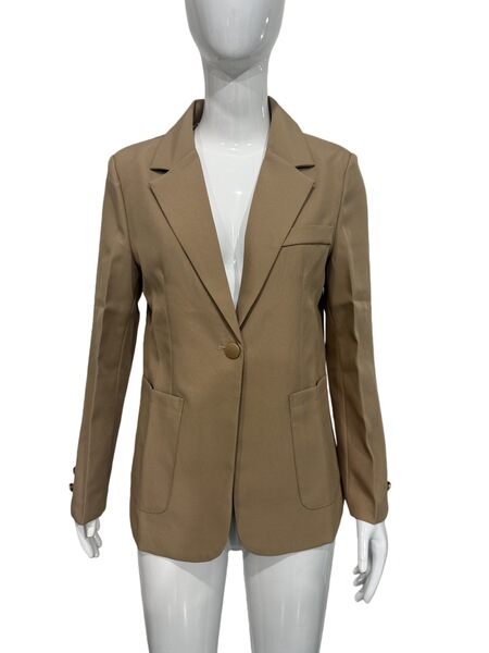 black fitted classic suit jacket