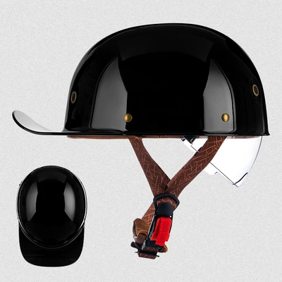Motosiklet kaskı (dəbilqə) — Baseball Cap, Electric Vehicle Helmet, New - rw03-inner-mirror-model-gloss-black-m-size-53-54cm