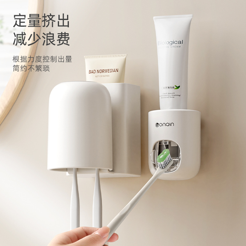 cepillo de dientes estante baño sin agujeros taza de enjuague cepillo de dientes eléctrico pareja pared pasta de dientes colgante taza de dientes