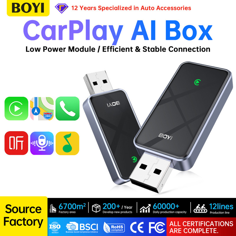 Cross-Border Wireless Carplay Box Wired to Wireless Dual-Band Wifi Car Connectivity Box 2-in-1 Adapter