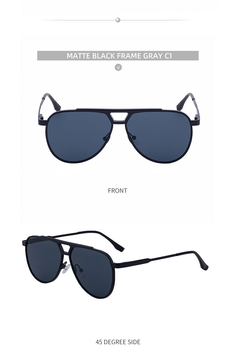 Steampunk Piloten-Sonnenbrille Oval für Herren 2026 Luxusmarke Vintage Punk Metall Outdoor Sonnenbrille für Männer Trendige Doppelbalken-Brille – Detail 16