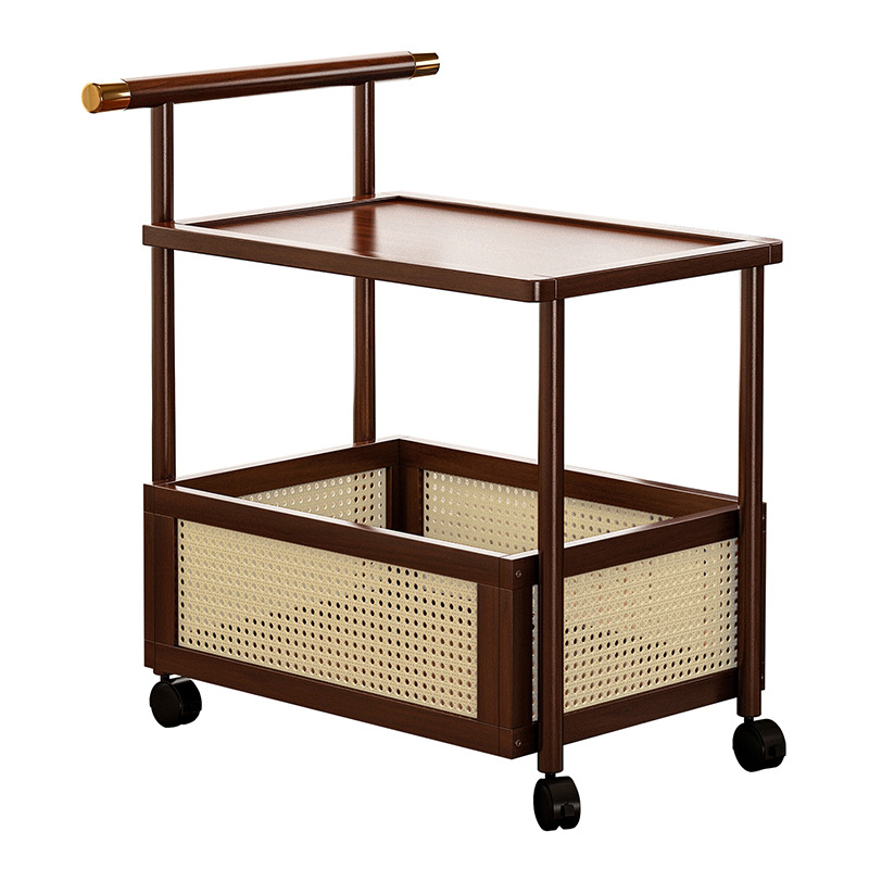 Sofá retrógrado pequeño carro móvil lado de varios salón mesa de té casero armario lateral dormitorio cabecera tela de caña estante de almacenamiento