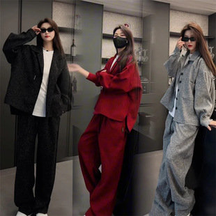 [Live Room Same Style] Men's and Women's Spring and Summer Fashion Jacket Casual Pants Two-piece Set Men's and Women's Same Style suit
