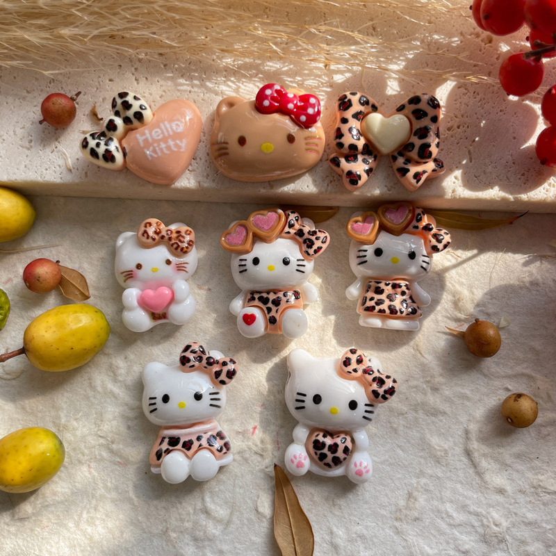 Cross-Border Cartoon Leopard Print Kt Cat Resin Accessories DIY Handmade Hairpin Mobile Phone Case Refrigerator Magnet Shoe Buckle Jewelry Accessories Cross-Border Cartoon Leopard Print Kt Cat Resin Accessories DIY Handmade Hairpin Mobile Phone Case Refrigerator Magnet Shoe Buckle Jewelry Accessories