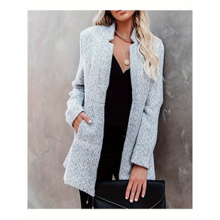 D 52736 Thick Woolen Coat Women �Ӻ�ë������Ů�羳���uͨ