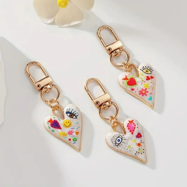 (Cross-border trading), metal keychain, pendant, accessory, flowered