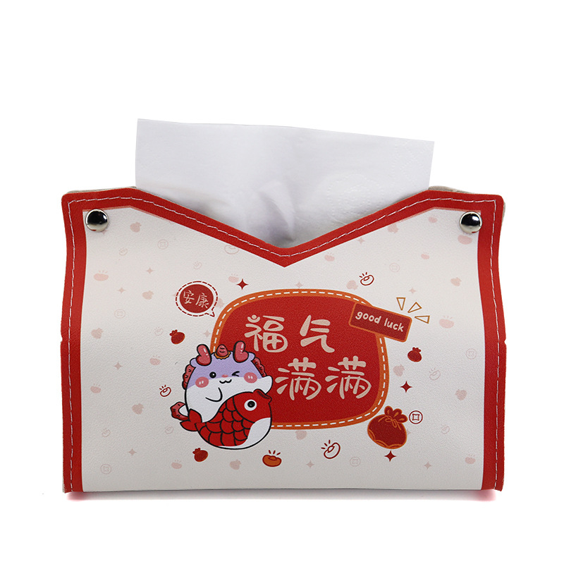 Flor creativa caja de pañuelos de cuero sala de estar mesa de café caja de pañuelos dormitorio estudio bolsa de tejido caja de papel de coche