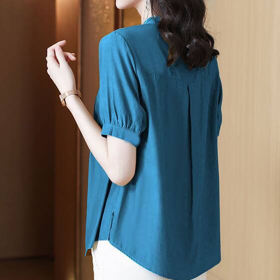 Chiffon Flying Sleeve Women's Summer Short Sleeve New Summer Beautiful Fashion Chiffon Shirt Women's Temperament Mother's Small Shirt Top