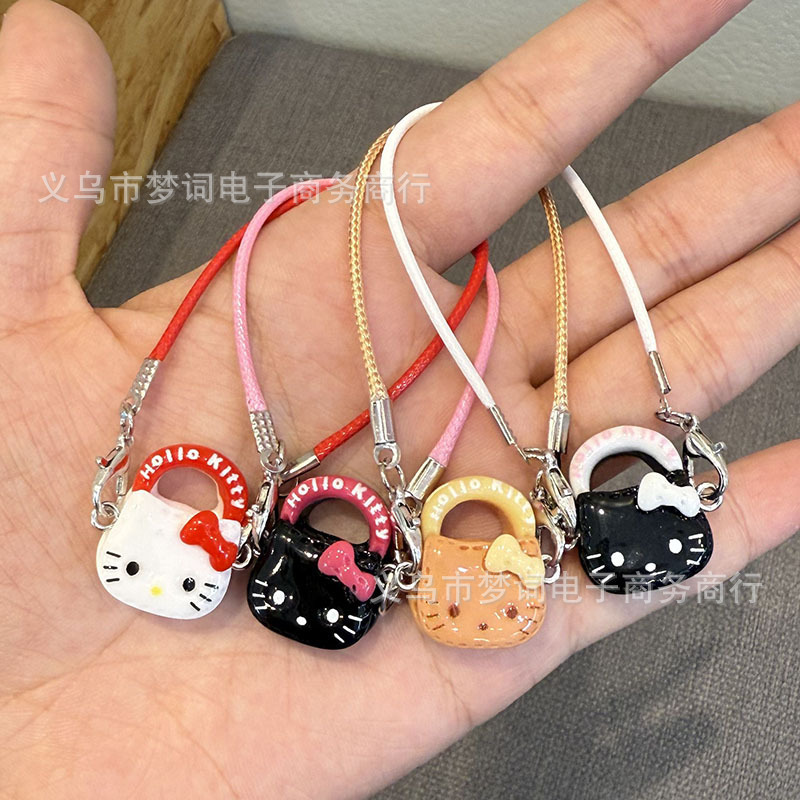 Cute Cartoon Kt Key Chain Pendant Mini Handbag Ins Girl Heart Bag Pendant Best Friend Gift
