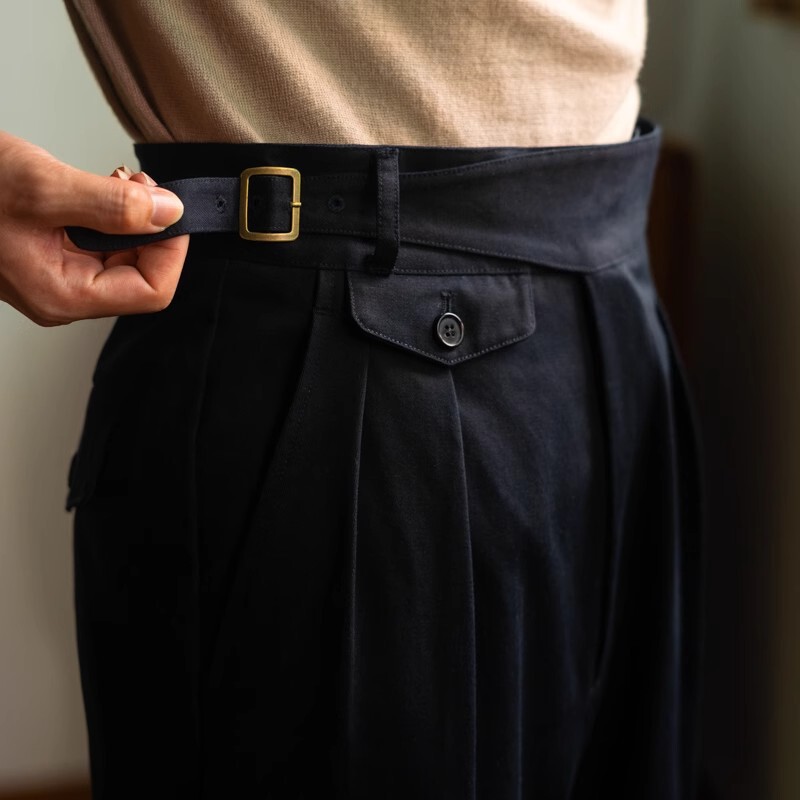 Spring and Summer Men's Trousers in Gurkha Style, Retro Italian Loose Straight-Leg Business Casual Pants Spring and Summer Men's Trousers in Gurkha Style, Retro Italian Loose Straight-Leg Business Casual Pants