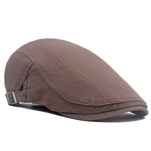Beret men's cotton hat British retro progressive hat thin newsboy hat monochrome sun hat foreign trade hat