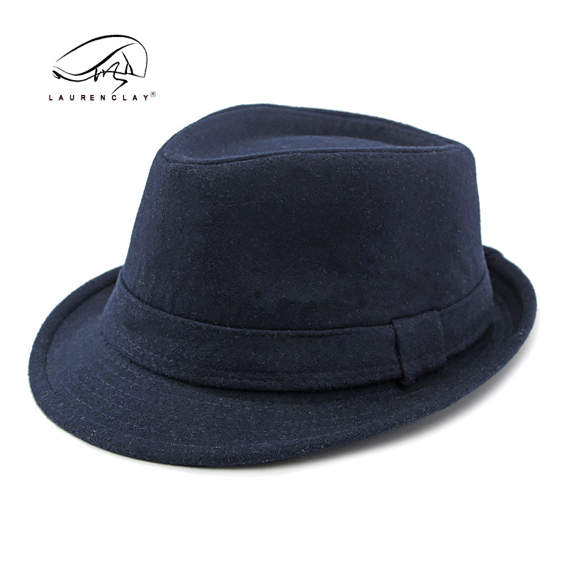 Sombrero de lana para hombre Otoño e Invierno franela simple tablero ligero sombrero bombín hombres y mujeres sombrero de jazz retro británico sombrero de caballero