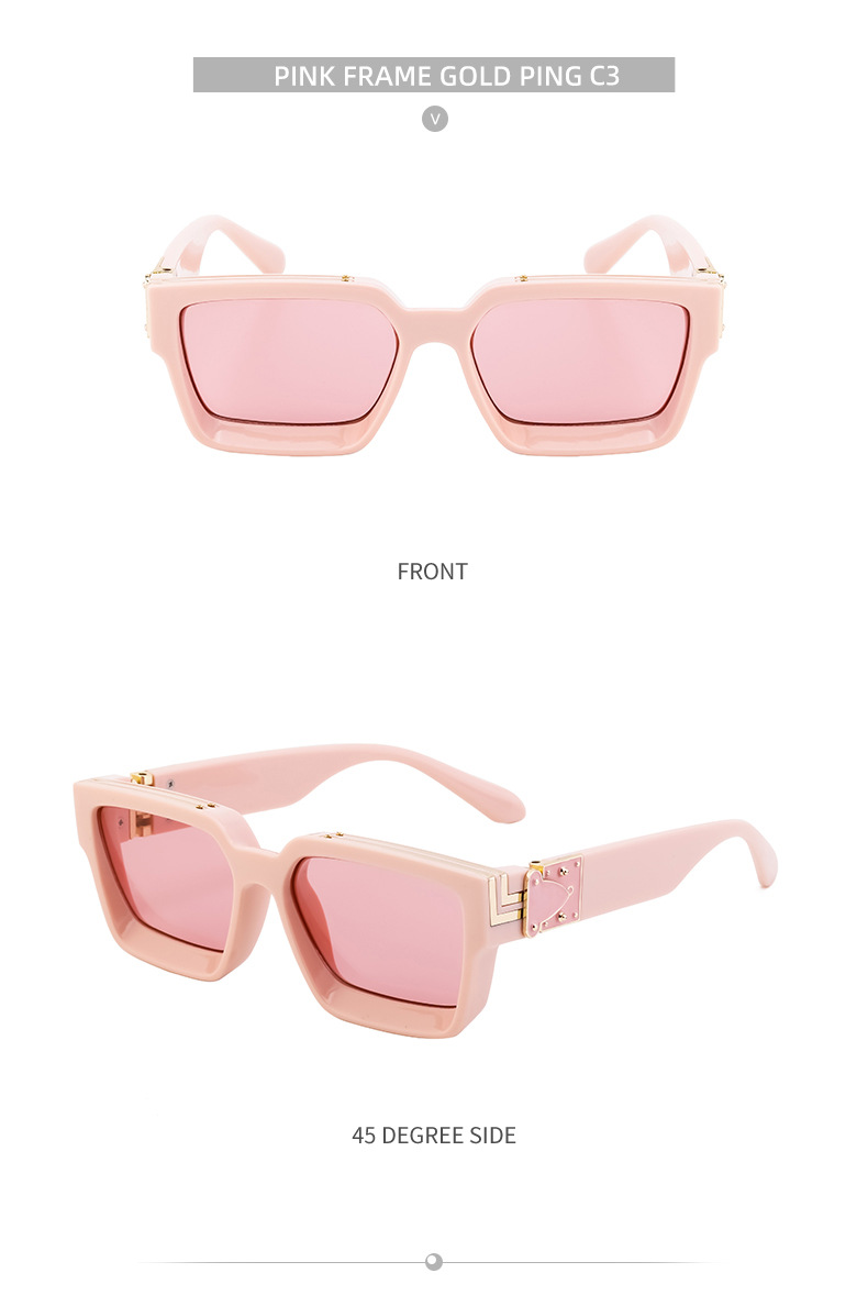 58g Weight Full Frame Glasses Structure Sunglasses Classification PC, UV400 Protection Lens Material Square Glasses Style Outdoor, Travel, Fishing Occasion Solid Color Pattern All Seasons Season Women's Gender Retro Style Retro Solid Color PC UV400 Protection Square Full Frame Women's Sunglasses 13