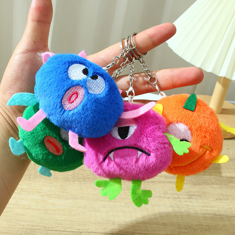 Cartoon plush monster with accessories
