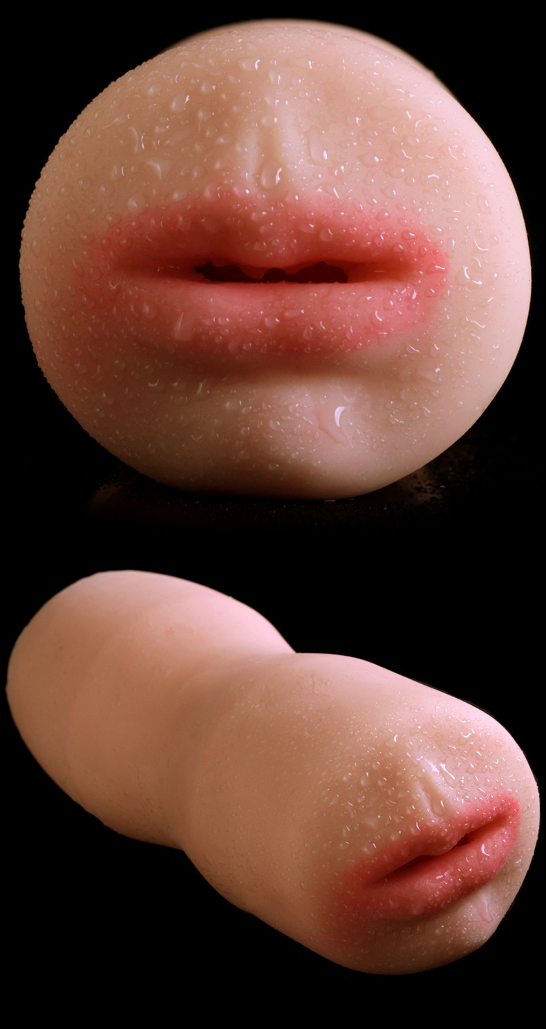 Manual Male Masturbator Oral Stimulation Cup in TPE, 16 cm, Flesh Tone — detail image 9