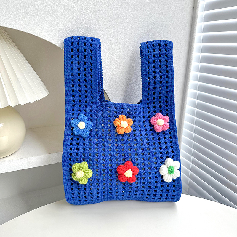 Nicho de diseño personalidad bolso ganchido para mujeres 2025 nuevo chaleco de flores bolso de jersey bolso de jersey versátil bolso