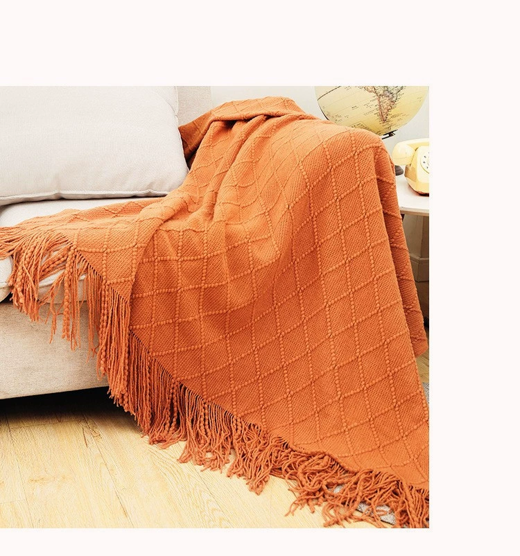 Duvet for sleep, knitted sofa, boho style