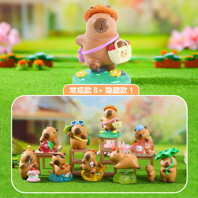 小红书同款豚门许愿农场卡通盲盒创意潮玩卡皮巴拉儿童玩具装饰品|undefined