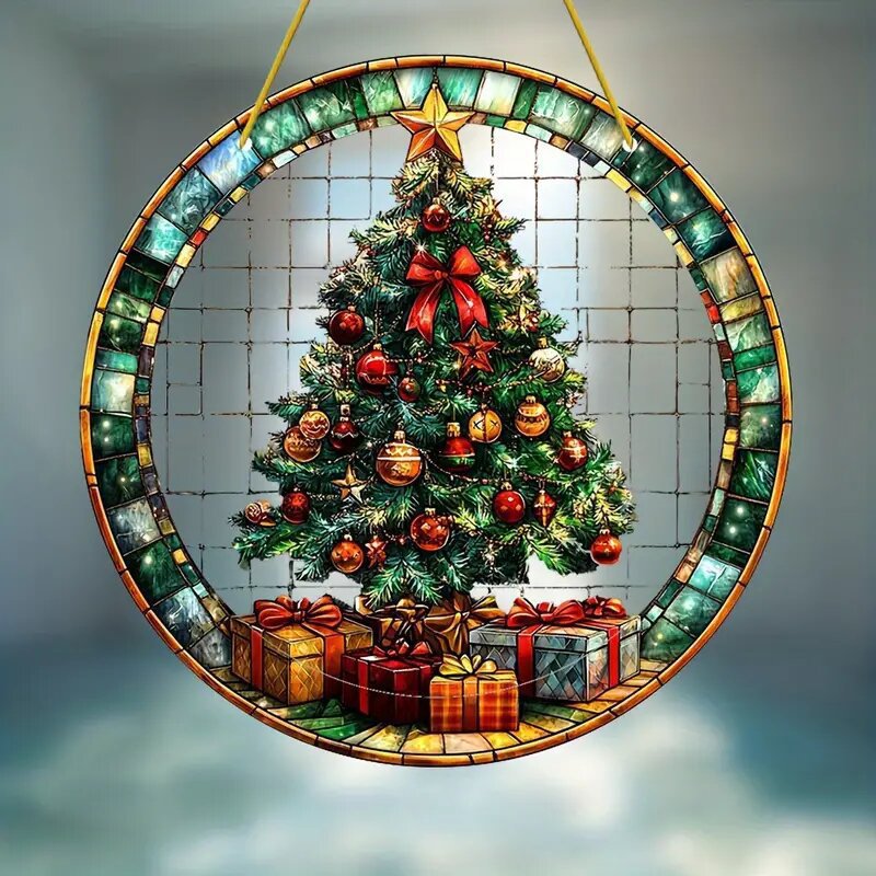 Colgante 2025 nuevos productos transfronterizos de la serie de Navidad disco de decoración para el hogar de joyas de Navidad acrílico
