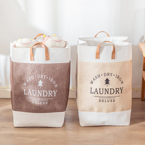 Handle dirty clothes basket storage box toy sundries storage box large cotton and linen dirty clothes laundry basket cross-border