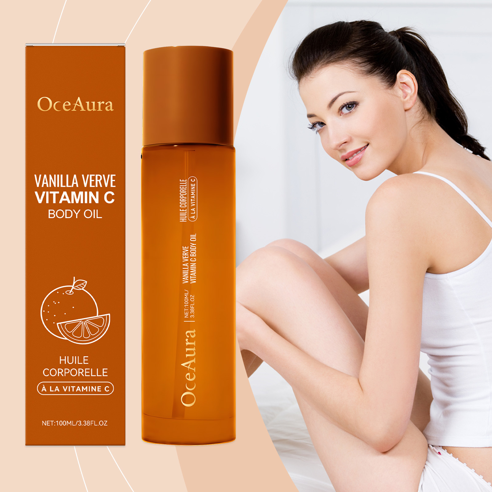 Oceaura Vitamin C Softening Oil Cares for the Body, Moisturizes and Locks in Moisture, Whole Body Skin Care and Moisturizing Softening Oil