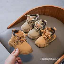 小童马丁软底宝宝学步鞋男女短靴小黄靴婴儿小皮靴加绒靴秋冬棉鞋
