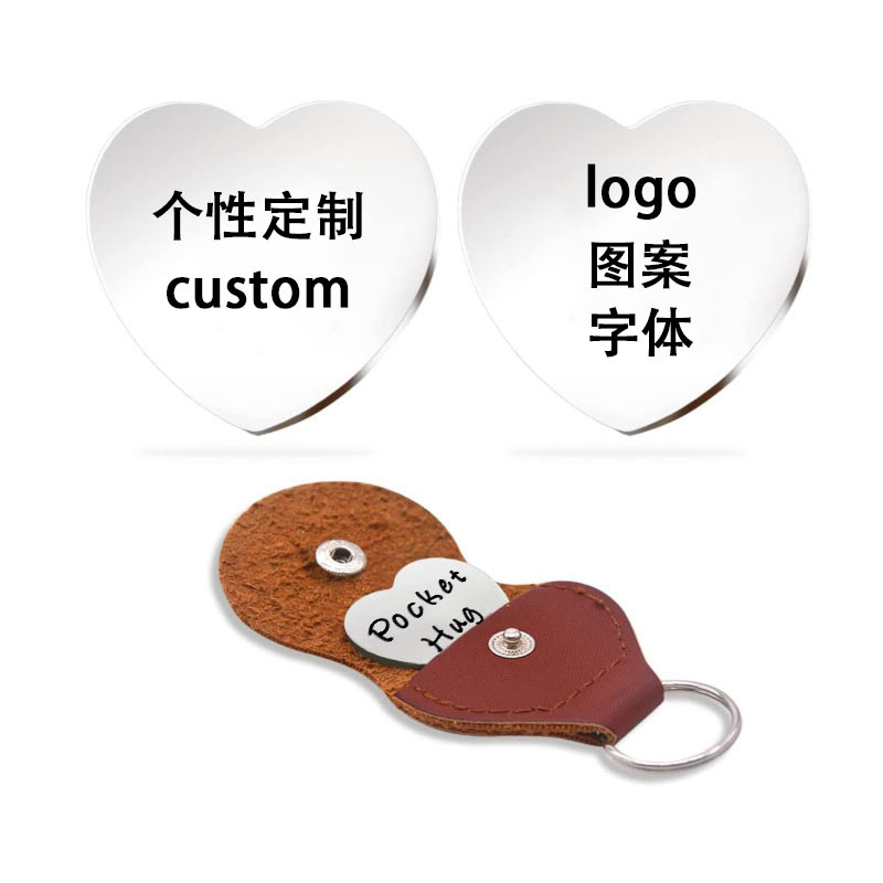 Bolsillo abrazo letras llavero personalizado redondo marca acero inoxidable metal accesorios padre regalo