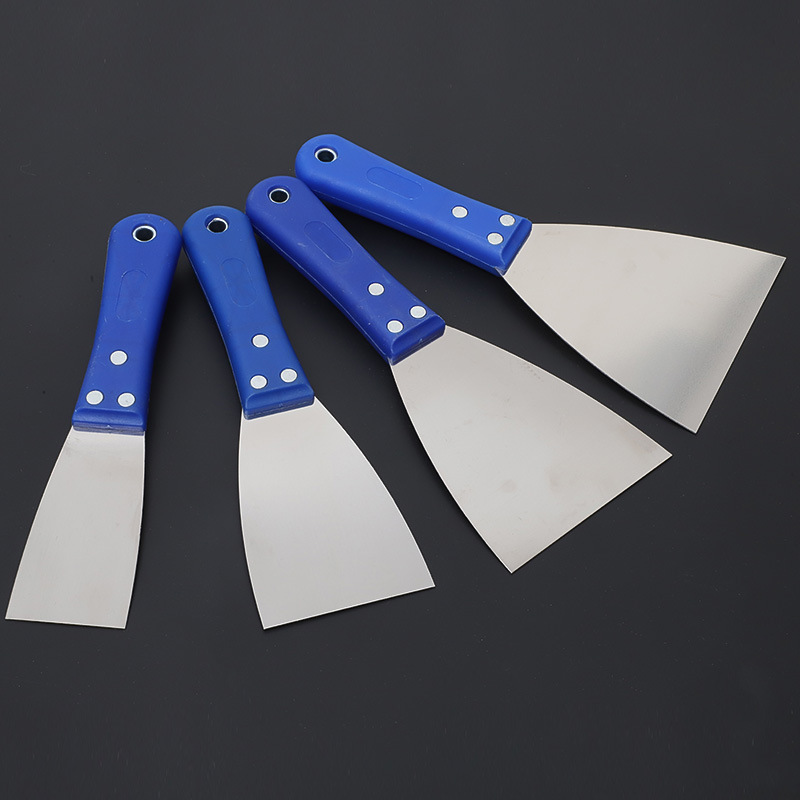 Cuchillo de cenizas de aceite de acero inoxidable al por mayor, mango de madera de dos colores, espátula multifuncional, espátula de limpieza de decoración de percusión gruesa