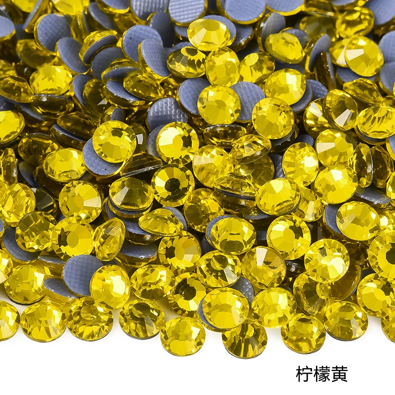 Hot‑fix rhinestones SS3–SS30, glass crystal round flat‑back, 1440 pcs per pack (hot‑melt)