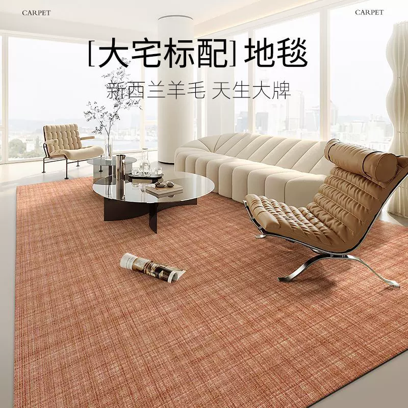 欧美风羊毛地毯客厅加厚无胶新西兰羊毛尼龙混纺地毯卧室尺寸定制